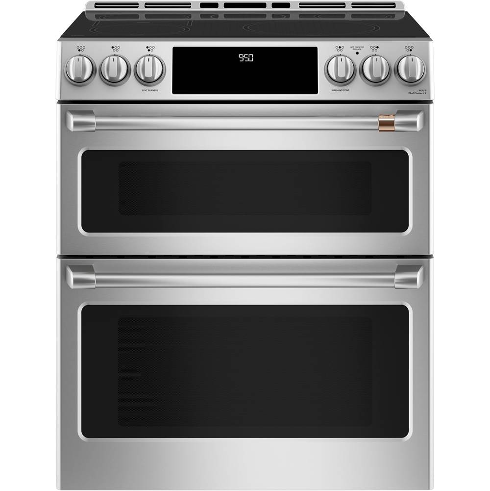 Cafe Cafe 30'' Smart Slide-In, Front-Control, Induction and Convection Double-Oven Range