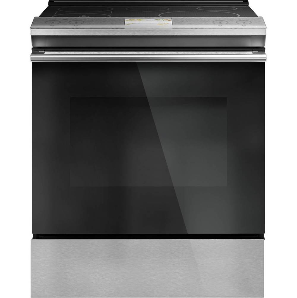 Cafe 30'' Smart Slide-In, Front-Control, Induction and Convection Range with In-Oven Camera in Platinum Glass
