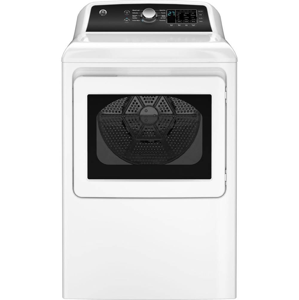 GE Appliances 7.4 Cf Elec Tl Matching Dryer, Sensor Dry, Glass Door, Single Knob Electronics, White