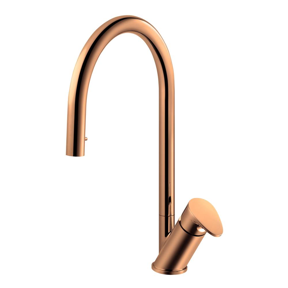 Hamat Single Function Hidden Pull Down Kitchen Faucet in Rose Gold