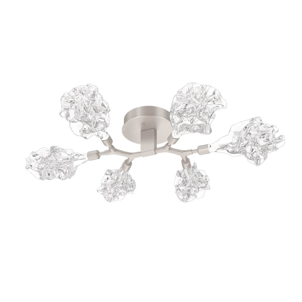 Hammerton Studio Blossom 6-Light Flush Mount-Metallic Beige Silver