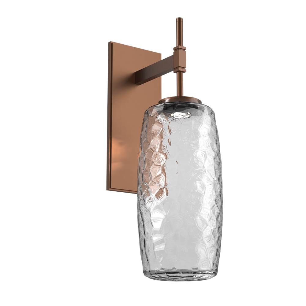 Hammerton Studio Vessel Tempo Sconce (Large)-Burnished Bronze-Clear Blown Glass