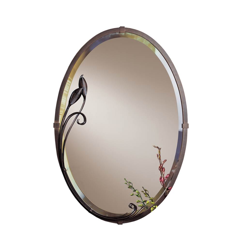 Hubbardton Forge Beveled Oval Mirror with Leaf, 710014-82