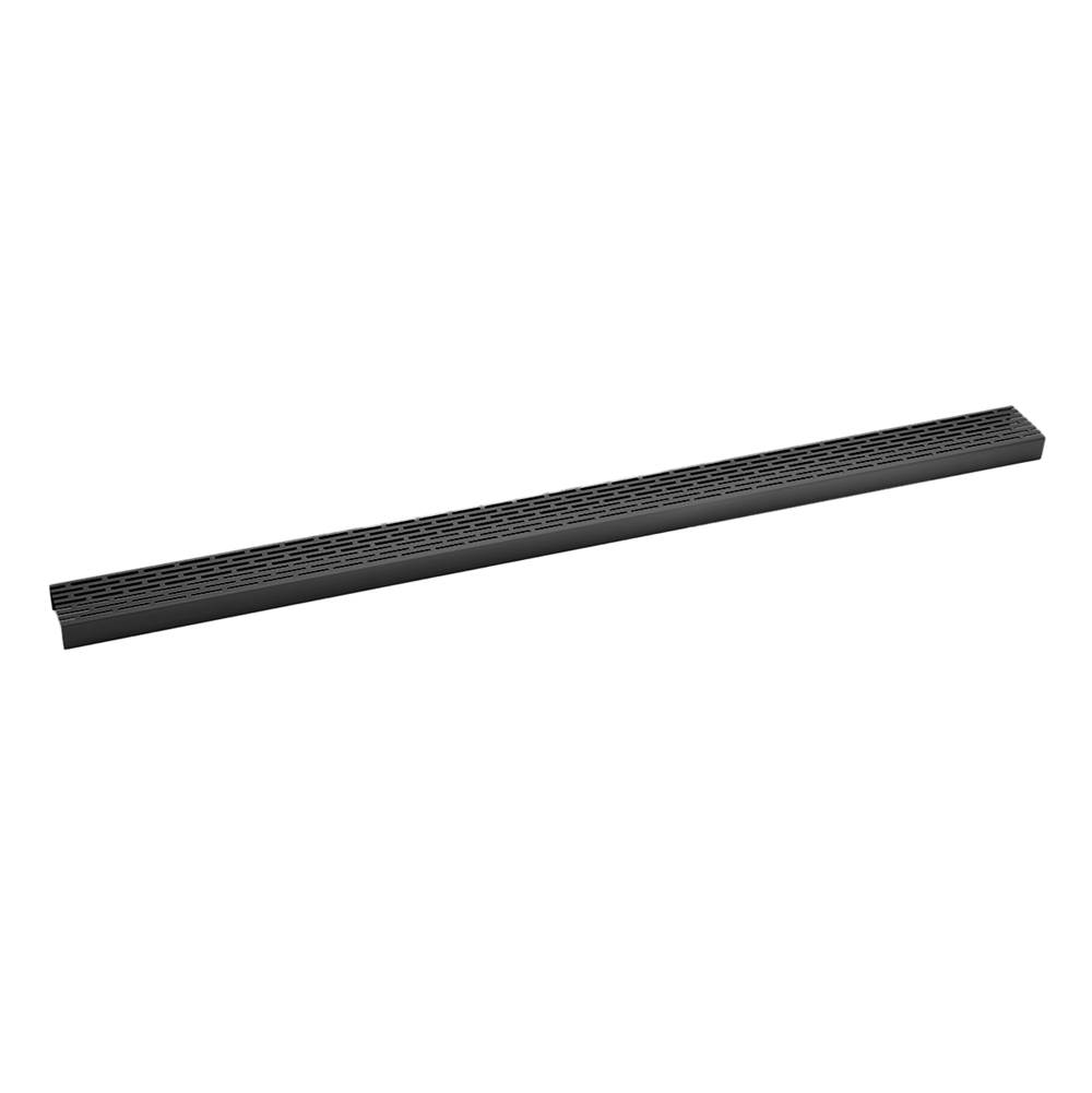Infinity Drain 48'' Perforated Offset Slot Pattern Grate for S-LT 65 in Matte Black
