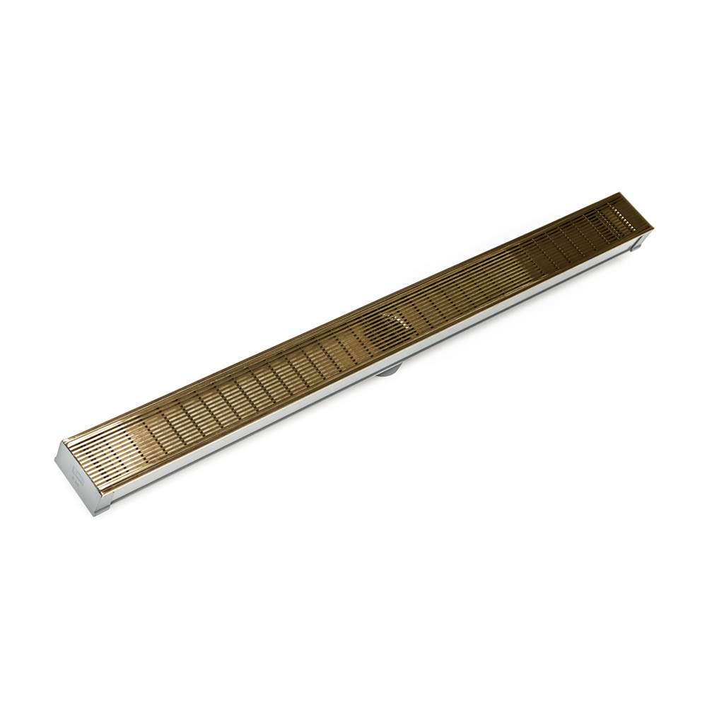 Infinity Drain 60'' S-PVC Series Low Profile Complete Kit with 2 1/2'' Wedge Wire Grate in Satin Bronze