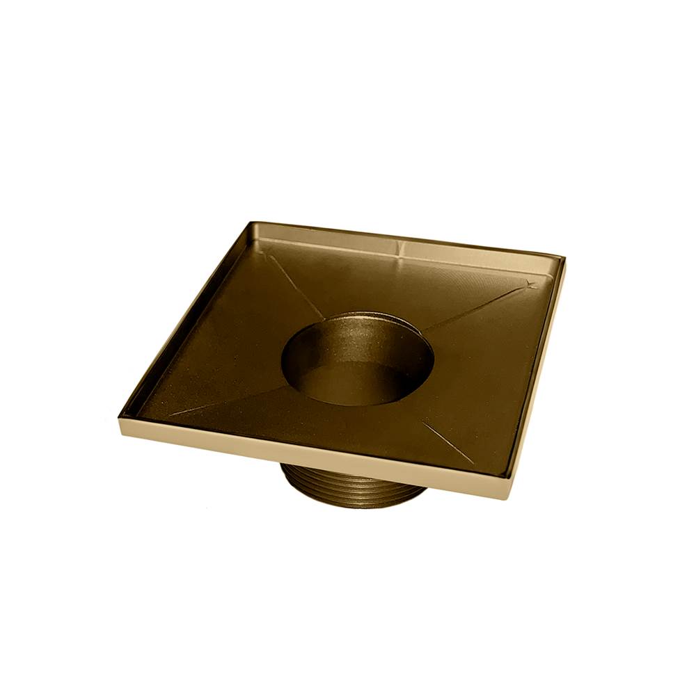 Infinity Drain 5'' x 5'' Stainless Steel 2” Throat only in Satin Bronze