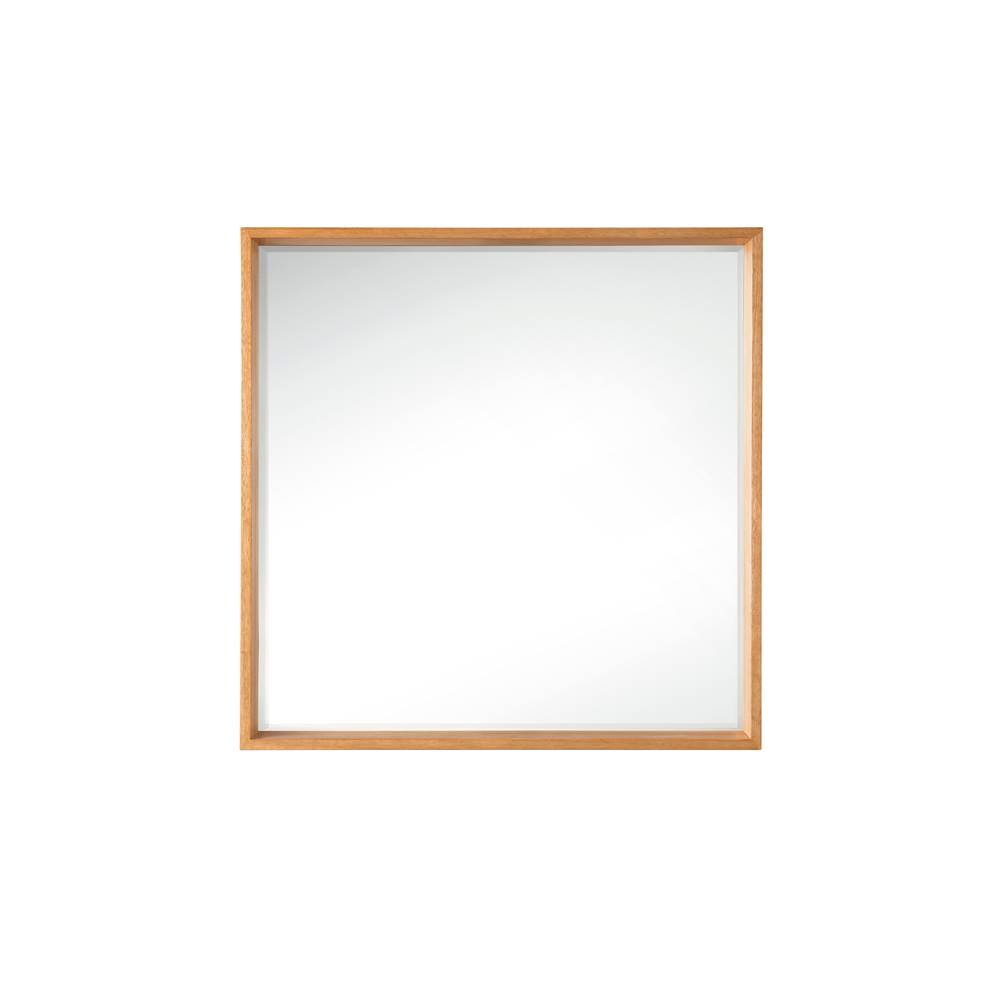 James Martin Vanities Milan 35.4'' Square Cube Mirror, Natural Ash