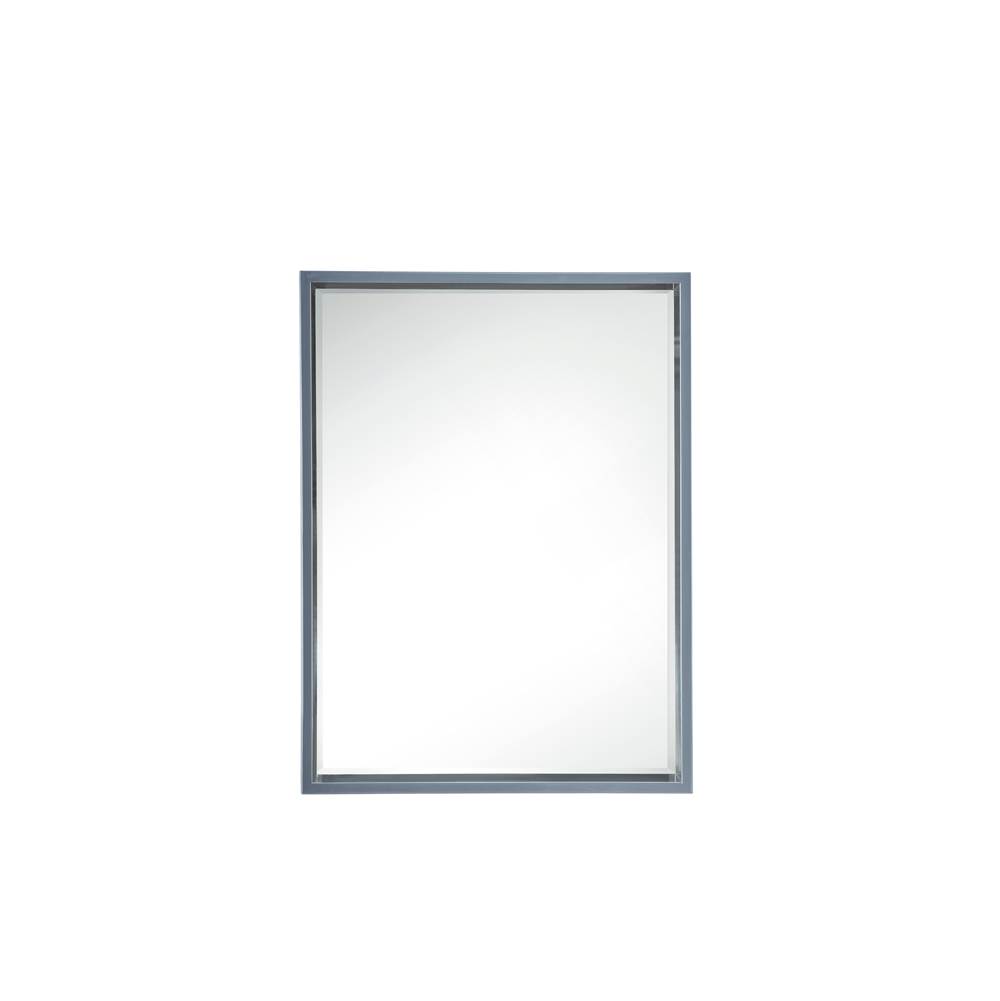 James Martin Vanities Milan 23.6'' Rectangular Cube Mirror, Modern Grey Glossy