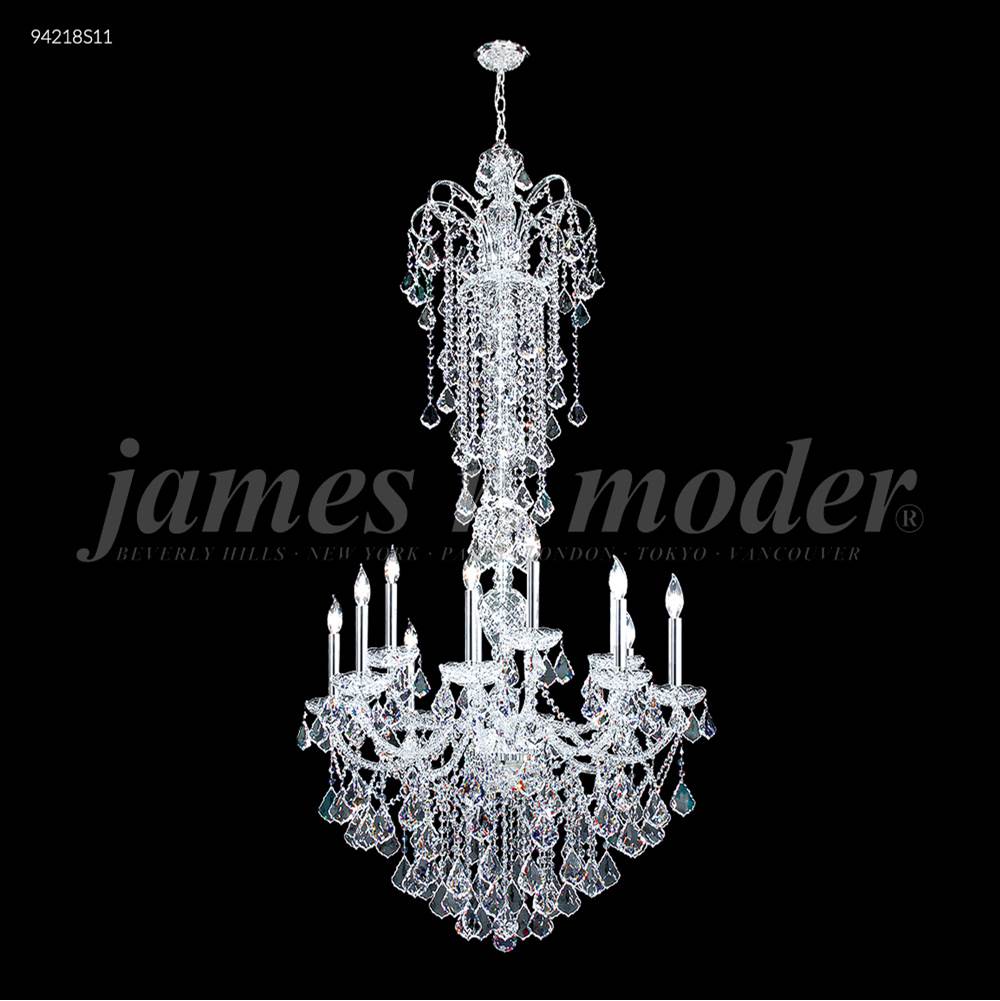 James R Moder Vienna 12 Glass Light Entry Chandelier