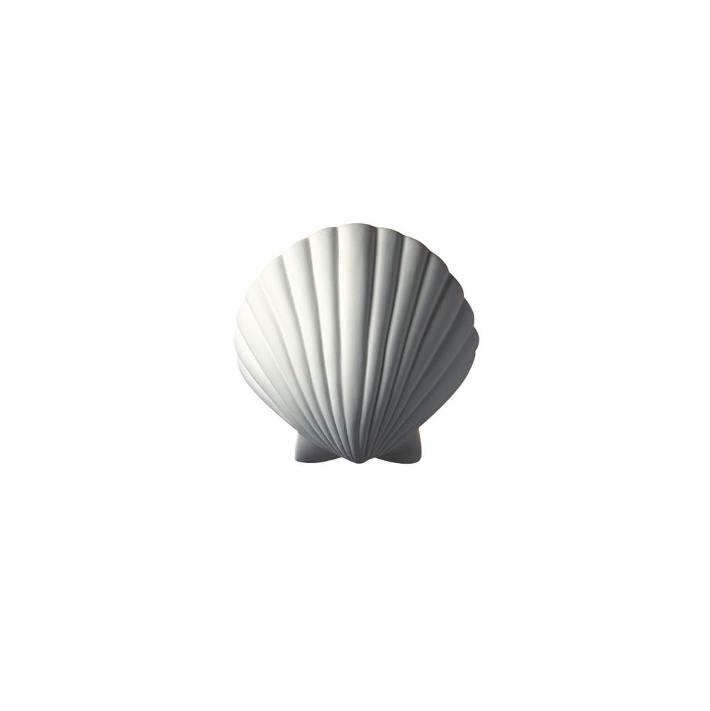 Justice Design ADA Scallop Shell  in Gloss White (outside and inside of fixture)