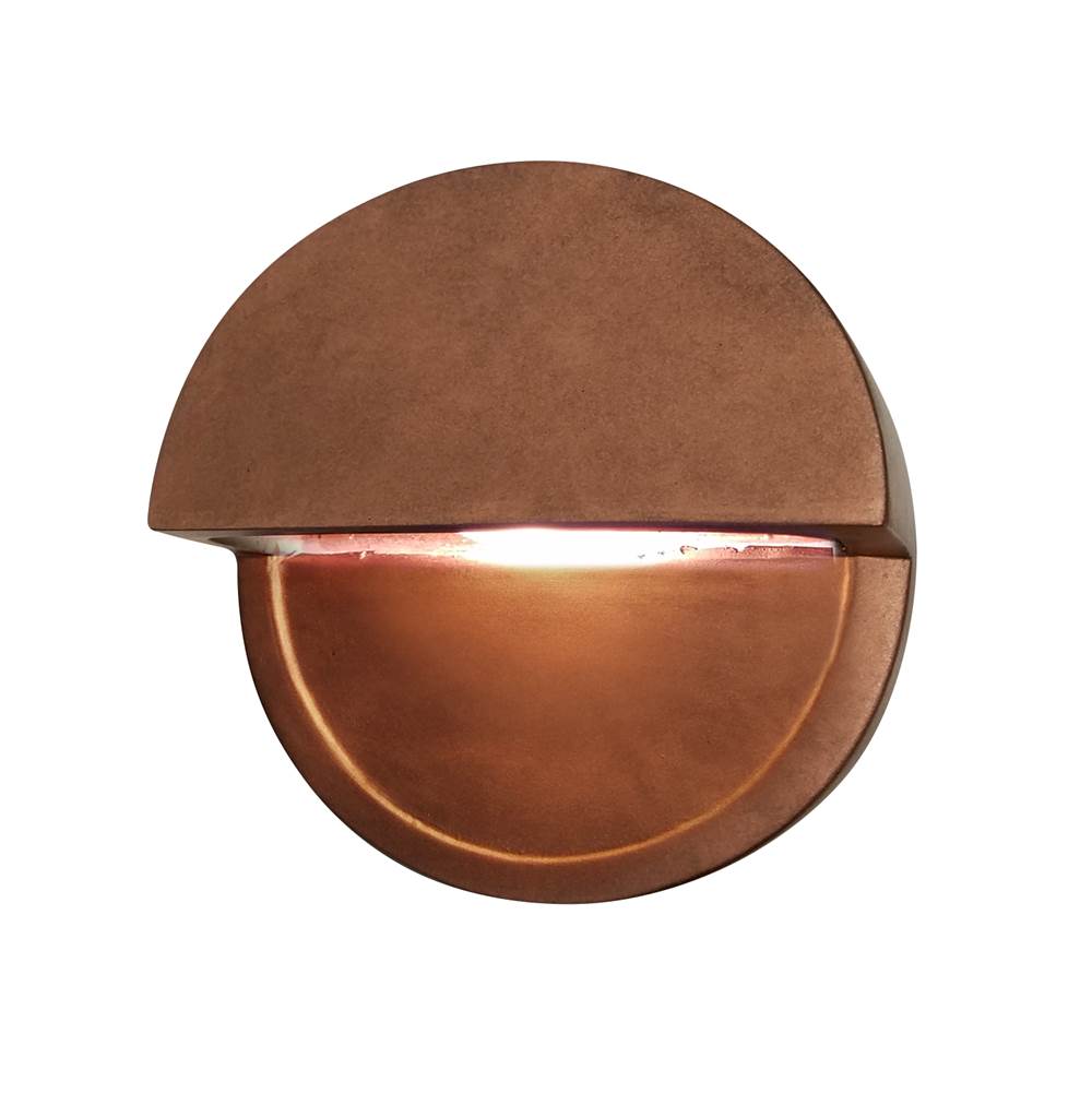 Justice Design ADA Dome Outdoor LED Wall Sconce (Closed Top) in Canyon Clay