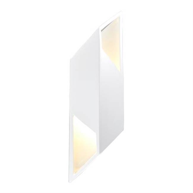 Justice Design Large ADA Rhomboid Left LED Wall Sconce in Pewter Green