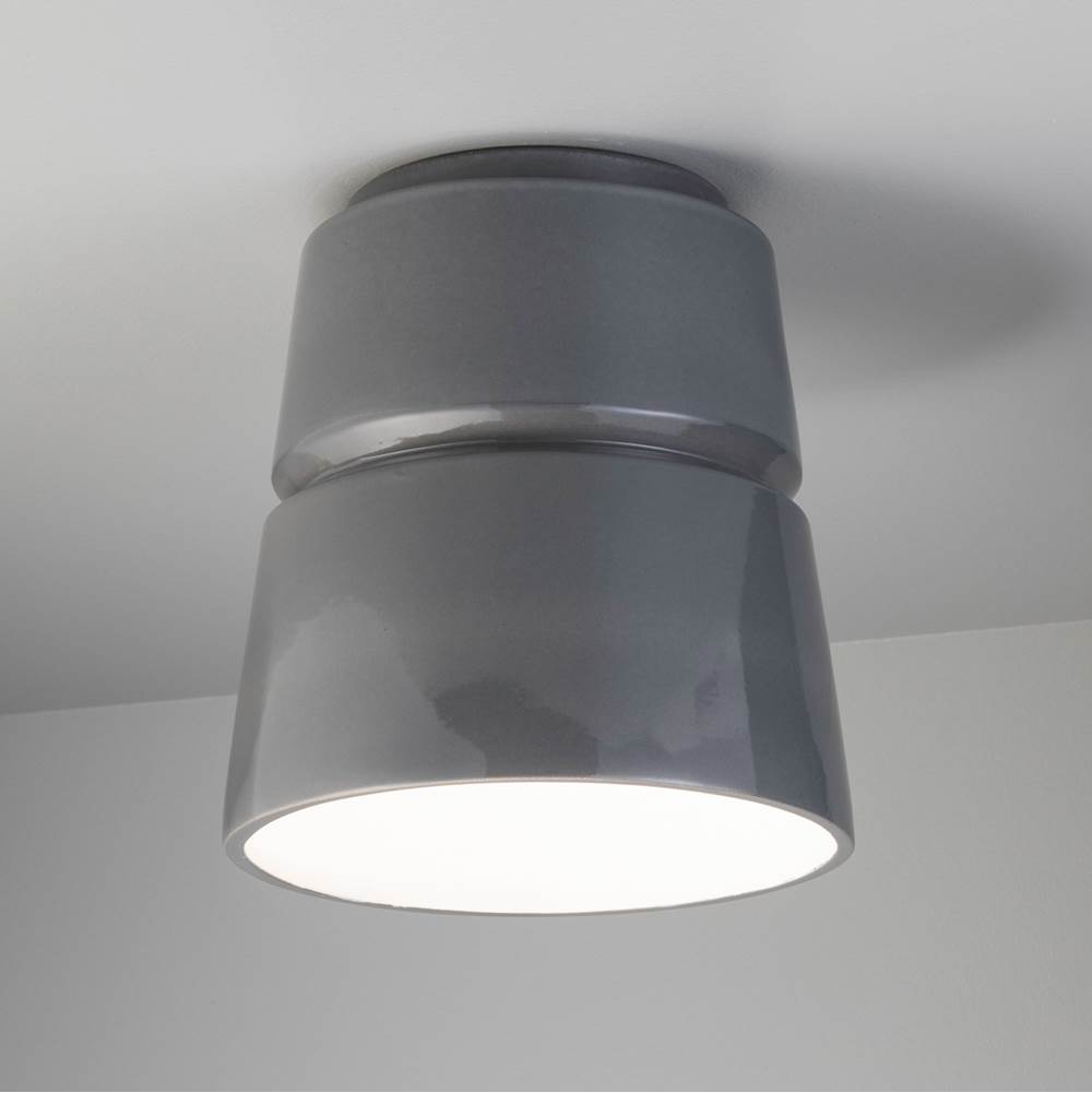 Justice Design Cone Outdoor Flush-Mount in Gloss Gray