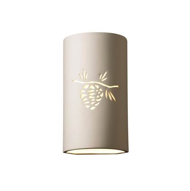 Justice Design Sun Dagger Large LED Cylinder - Open Top and Bottom (Outdoor) in Midnight Sky with Matte White internal finish