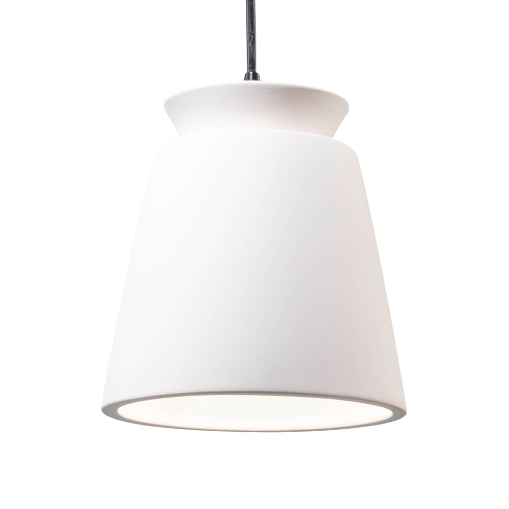 Justice Design Small Trapezoid LED Pendant in Gloss Black