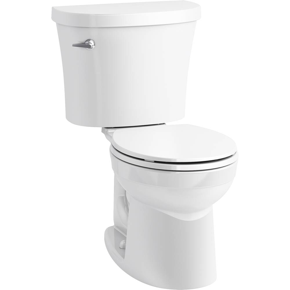 Kohler Kingston™ Two-piece round-front 1.28 gpf toilet with tank cover locks and antimicrobial finish