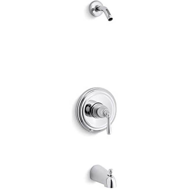 Kohler Devonshire® Rite-Temp(R) bath and shower valve trim with lever handle and slip-fit spout, less showerhead