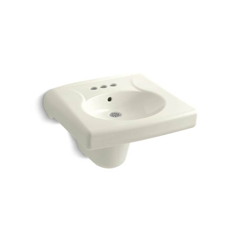 Kohler Brenham™ Wall-mounted or concealed carrier arm mounted commercial bathroom sink with 4'' centerset faucet holes and shroud