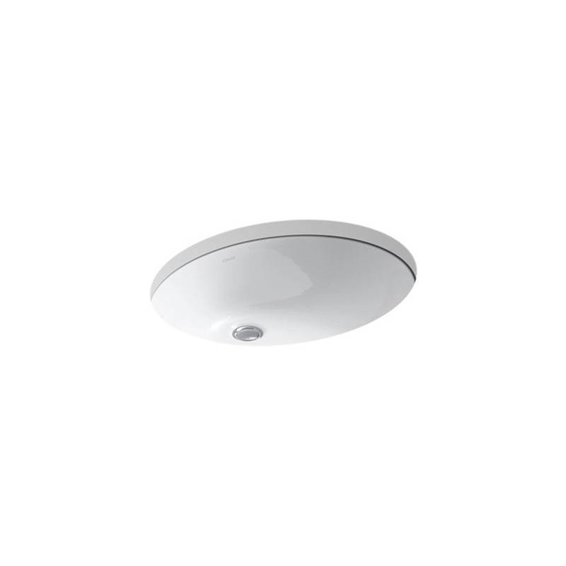 Kohler Caxton® Oval 19'' x 15'' Undermount bathroom sink with glazed underside