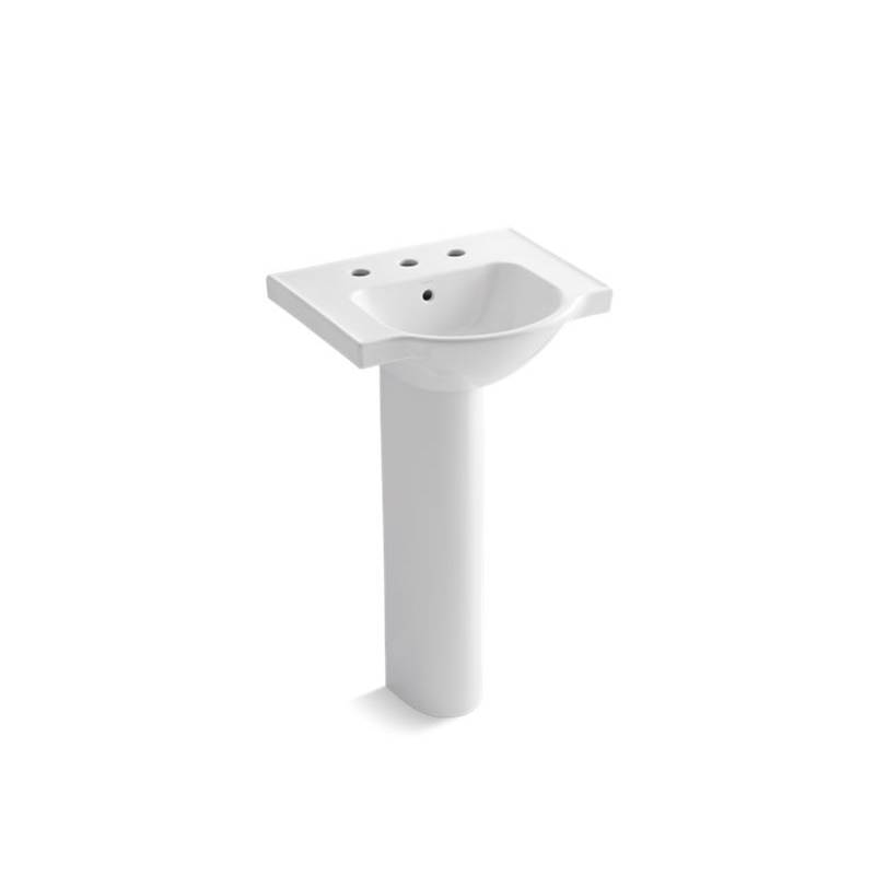 Kohler Veer™ 21'' pedestal bathroom sink with 8'' widespread faucet holes