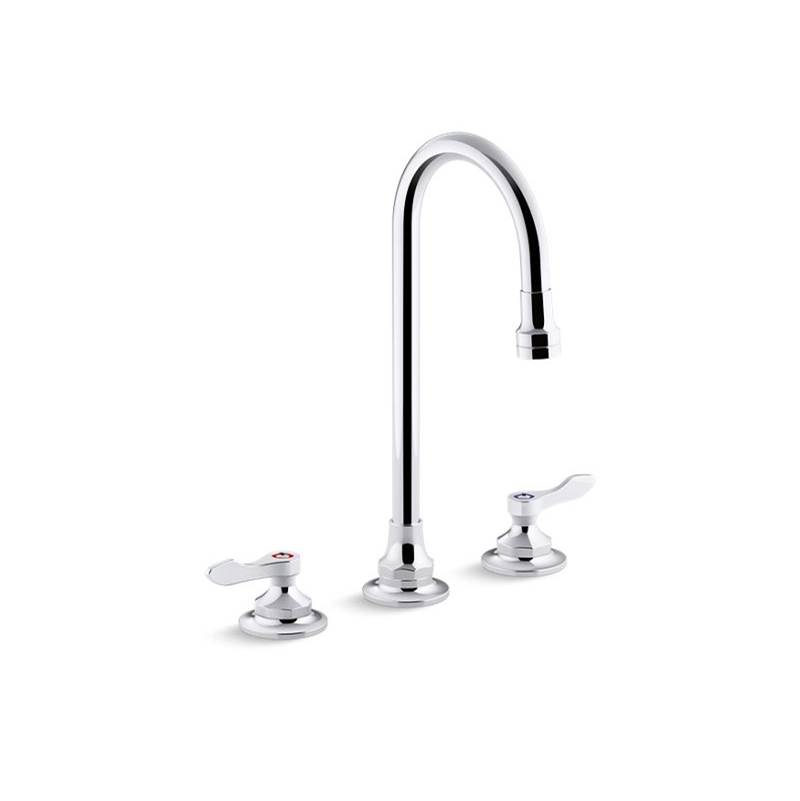 Kohler Triton® Bowe® 1.0 gpm widespread bathroom sink faucet with laminar flow, gooseneck spout and lever handles, drain not included