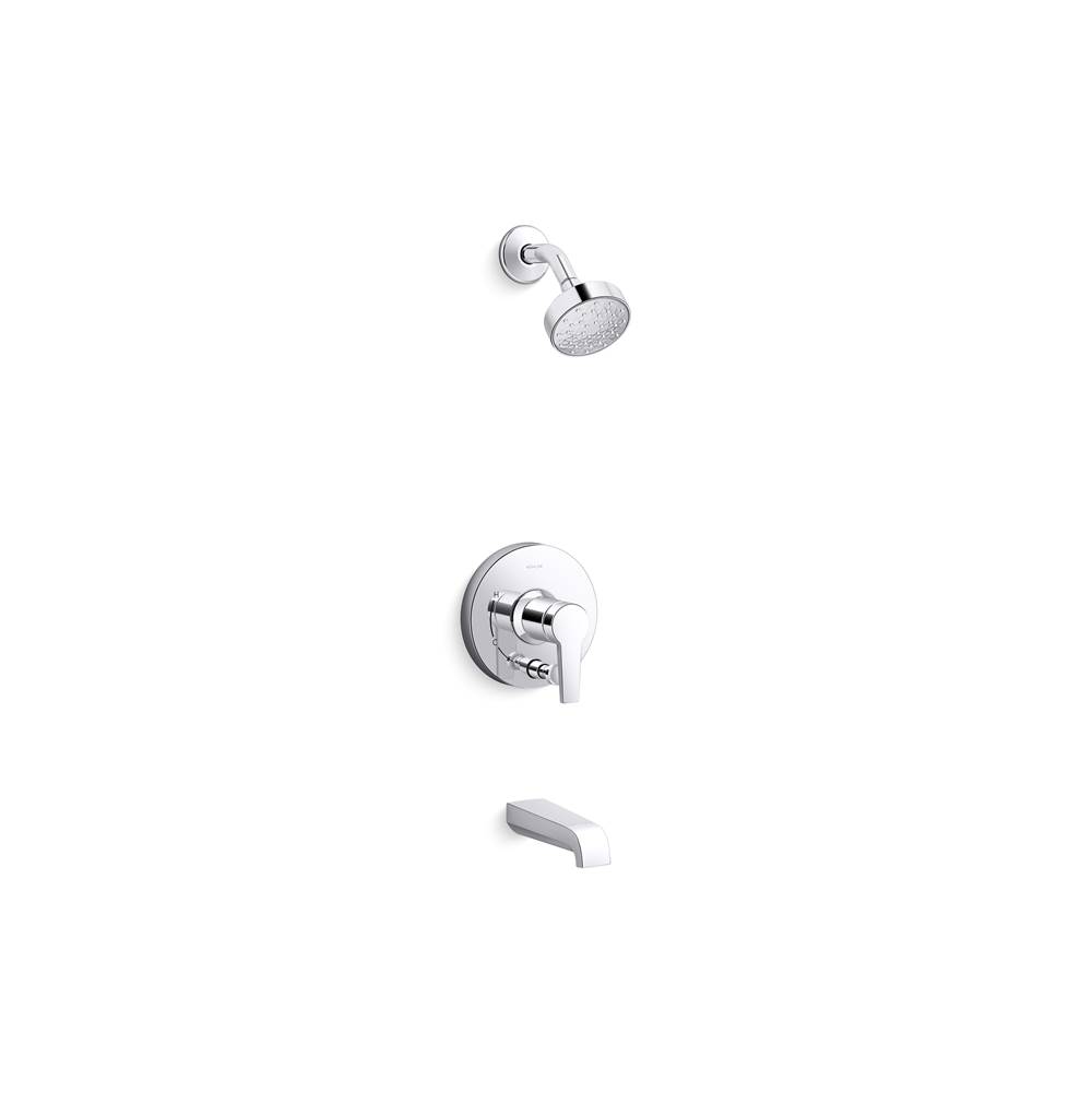 Kohler Pitch Rite-Temp Bath And Shower Trim Kit With Push-Button Diverter And Lever Handle 2.5 Gpm
