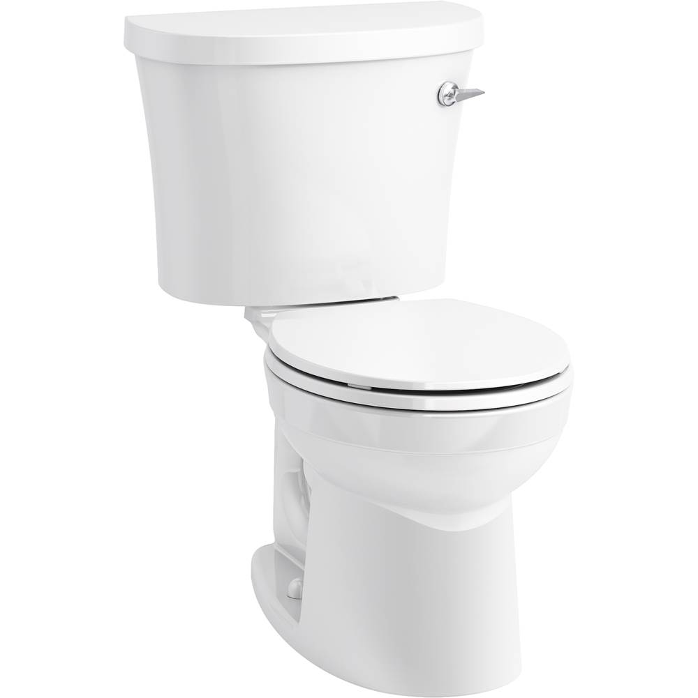 Kohler Kingston™ Two-piece round-front 1.28 gpf toilet with right-hand trip lever and antimicrobial finish