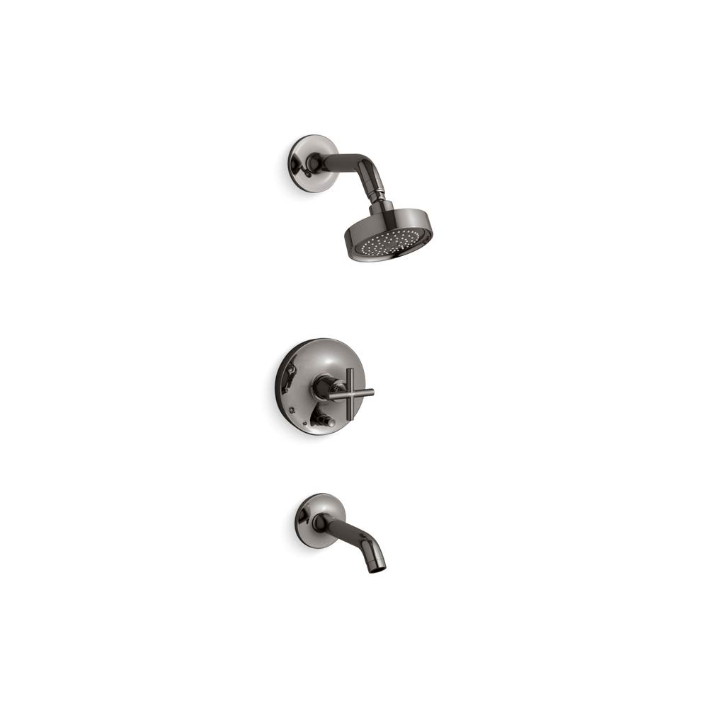 Kohler Purist Rite-Temp Bath And Shower Trim Kit With Push-Button Diverter And Cross Handle 2.5 Gpm