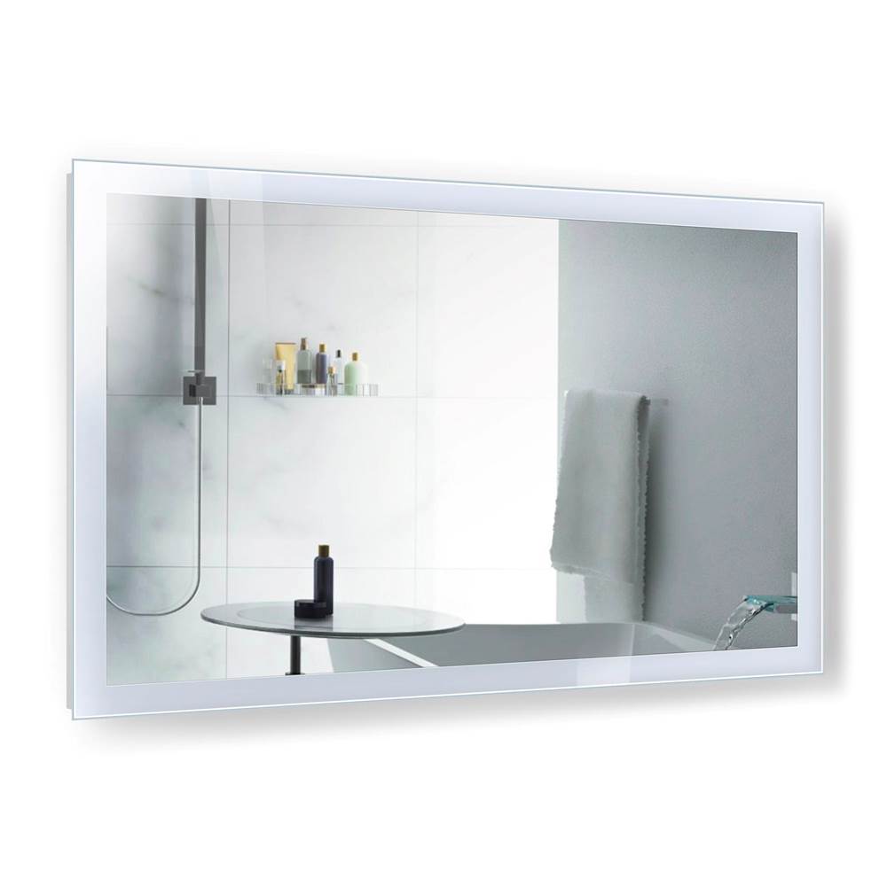 Krugg LED Lighted Bathroom Frame Mirror With Defogger Stella mirror 60'' x 36''