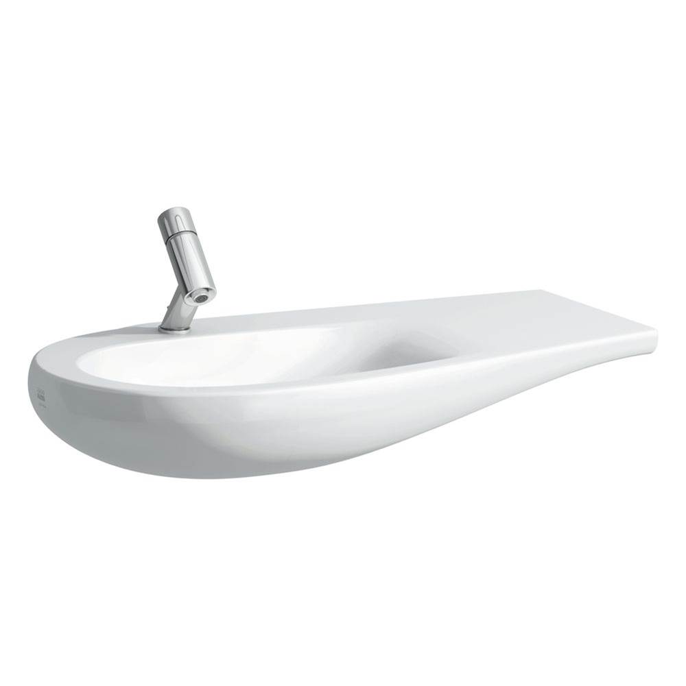 Laufen Washbasin console, shelf right, with concealed overflow, incl. ceramic waste cover, wall mounted