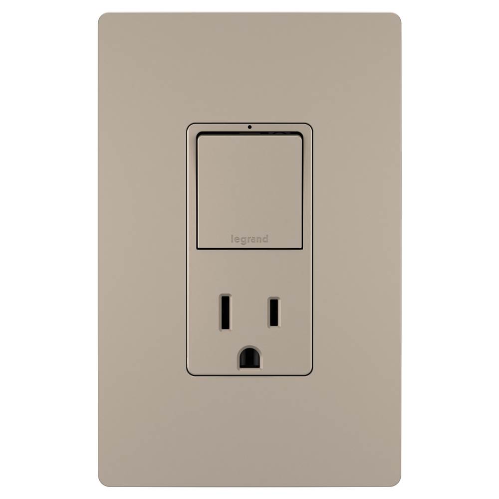 Legrand radiant Single-Pole/3-Way Switch with 15A Tamper-Resistant Outlet, Nickel