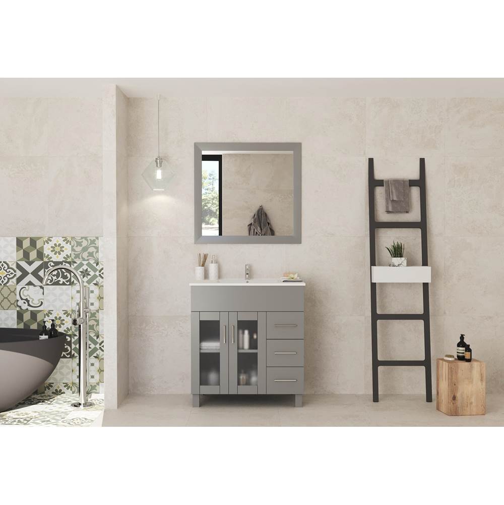 LAVIVA Nova 32 - Grey Cabinet And Ceramic Basin Countertop