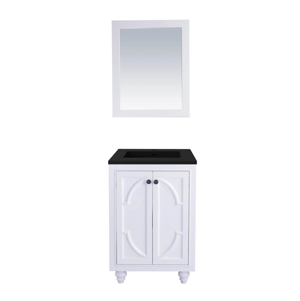 LAVIVA Odyssey - 24 - White Cabinet And Matte Black VIVA Stone Solid Surface Countertop