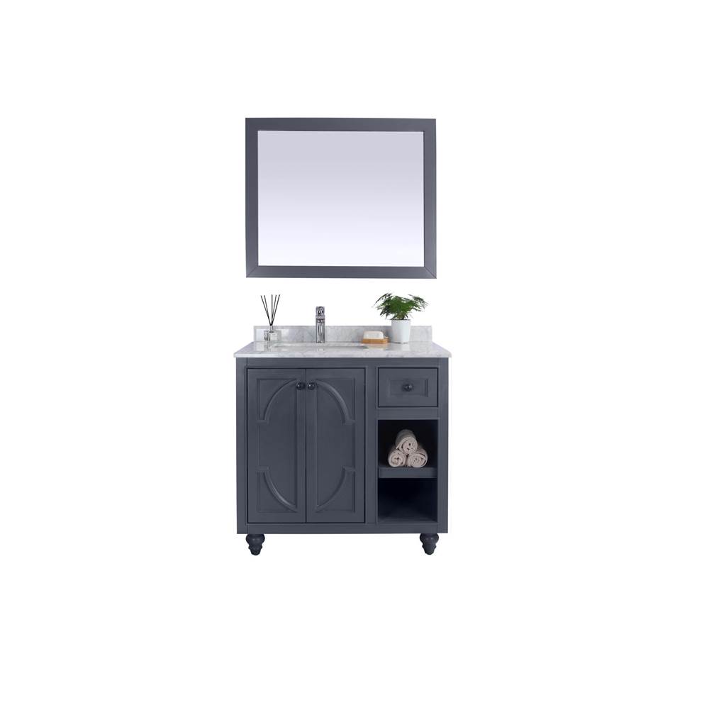 LAVIVA Odyssey - 36 - Maple Grey Cabinet And White Carrara Marble Countertop