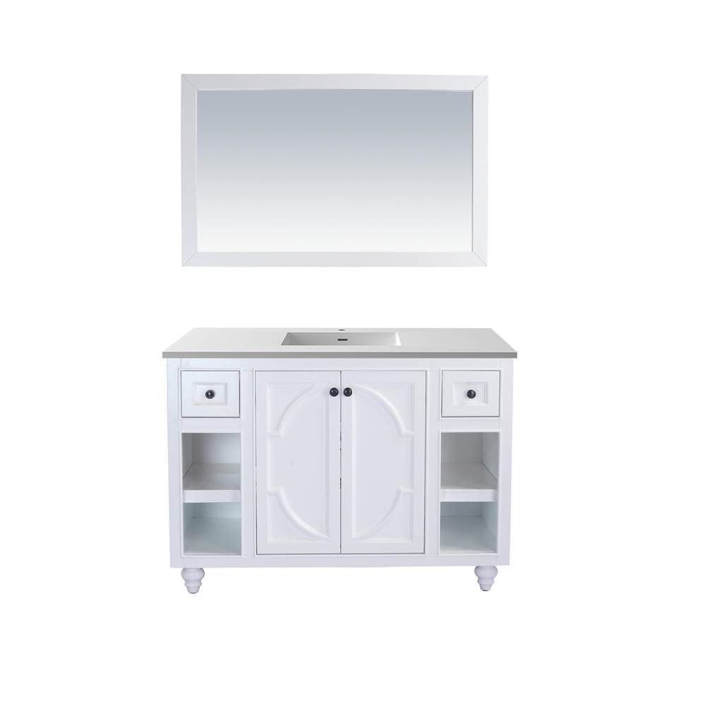 LAVIVA Odyssey - 48 - White Cabinet And Matte White VIVA Stone Solid Surface Countertop