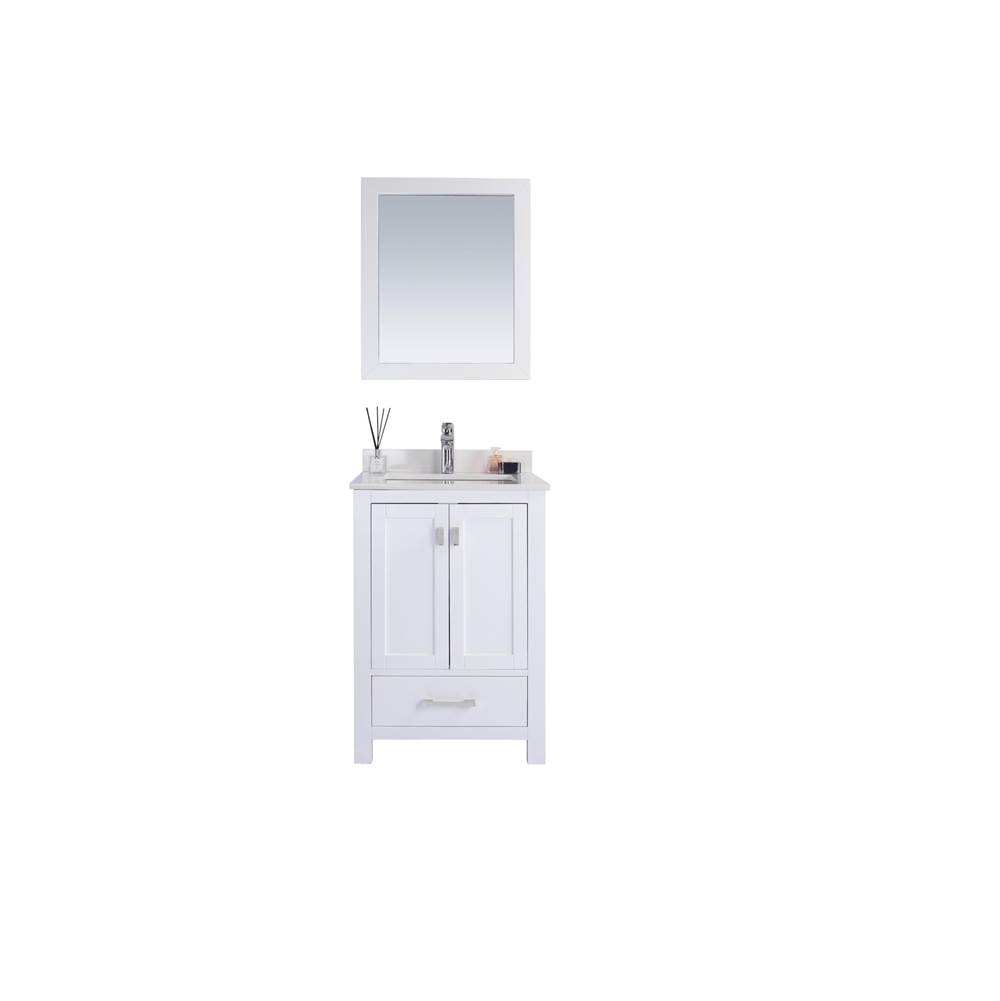 LAVIVA Wilson 24 - White Cabinet And White Quartz Countertop