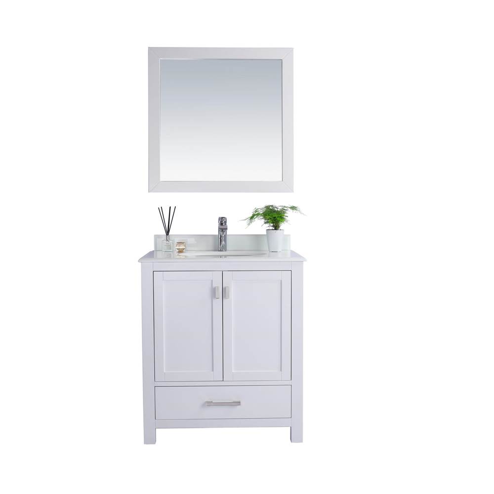 LAVIVA Wilson 30 - White Cabinet And Pure White Phoenix Stone Countertop