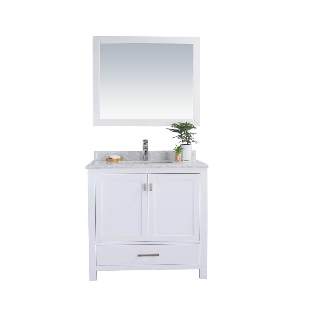 LAVIVA Wilson 36 - White Cabinet And White Carrara Marble Countertop