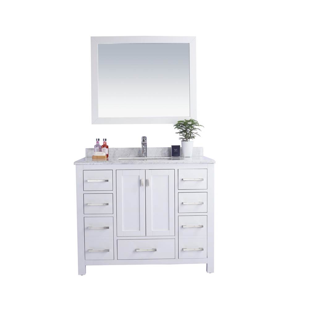 LAVIVA Wilson 42 - White Cabinet And White Carrara Marble Countertop