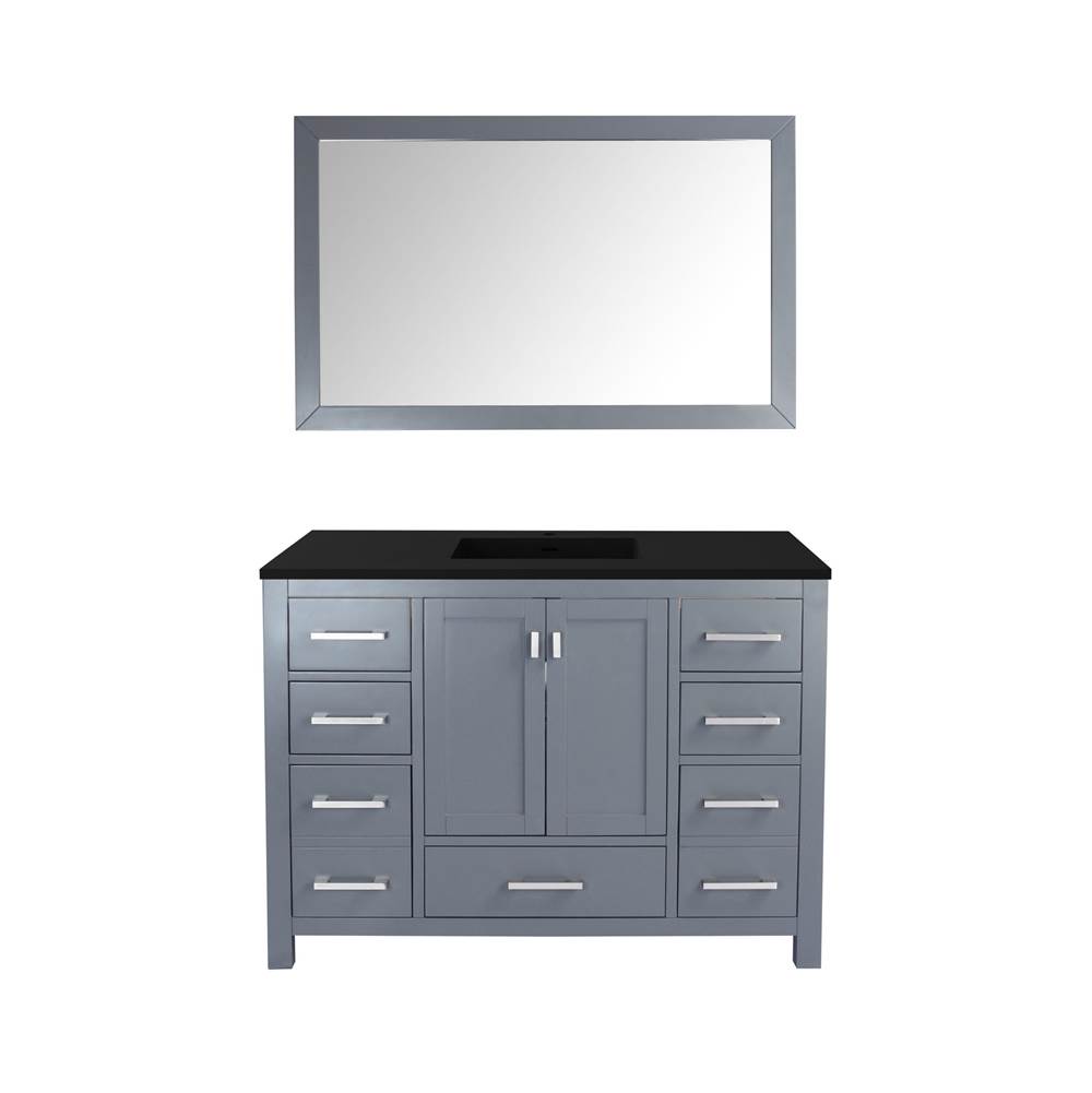 LAVIVA Wilson 48 - Grey Cabinet And Matte Black VIVA Stone Solid Surface Countertop