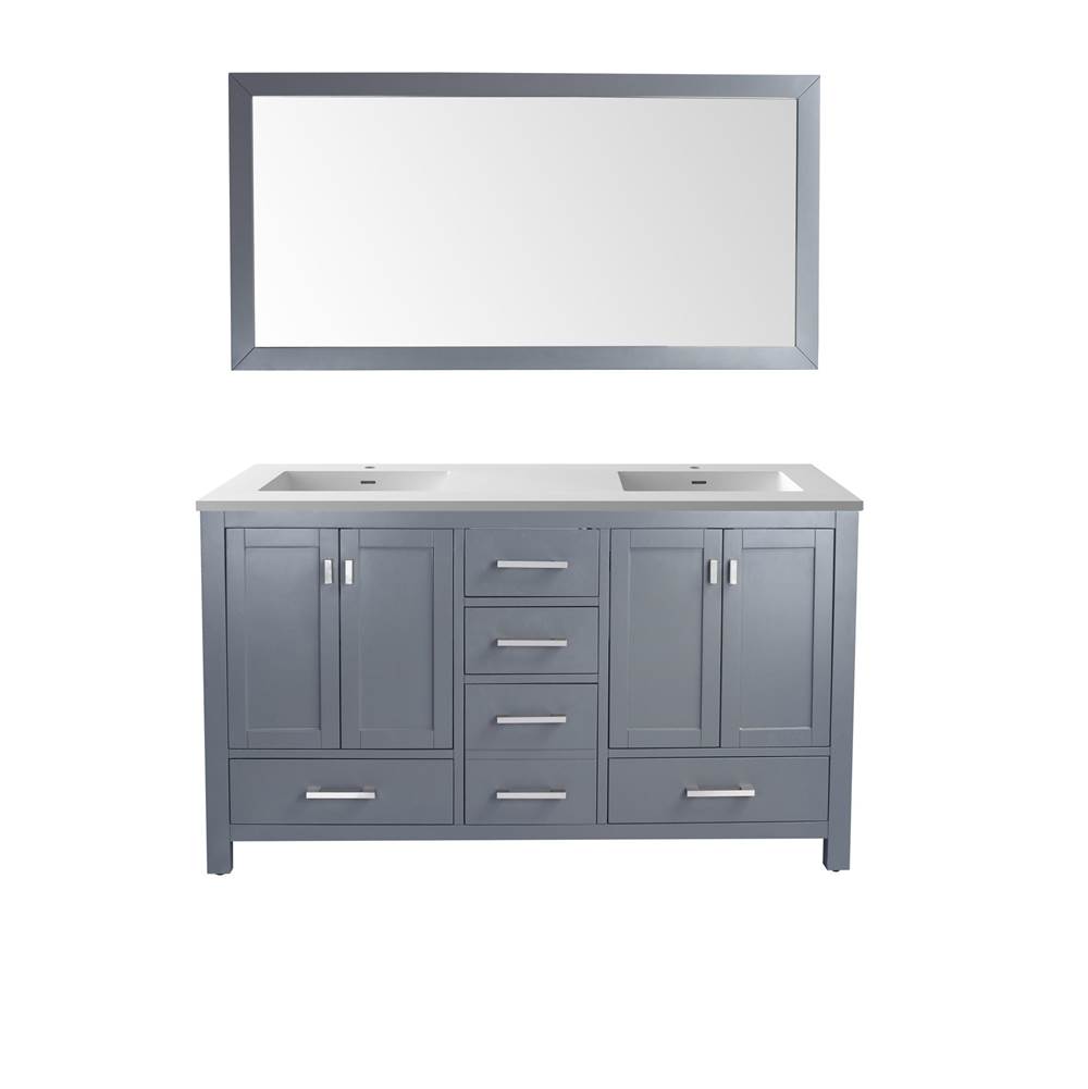 LAVIVA Wilson 60 - Grey Cabinet And Matte White VIVA Stone Solid Surface Countertop