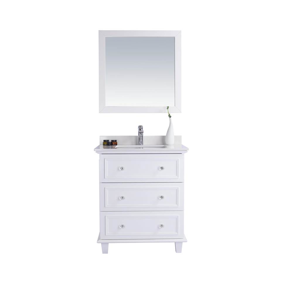 LAVIVA Luna - 30 - White Cabinet And White Quartz Countertop