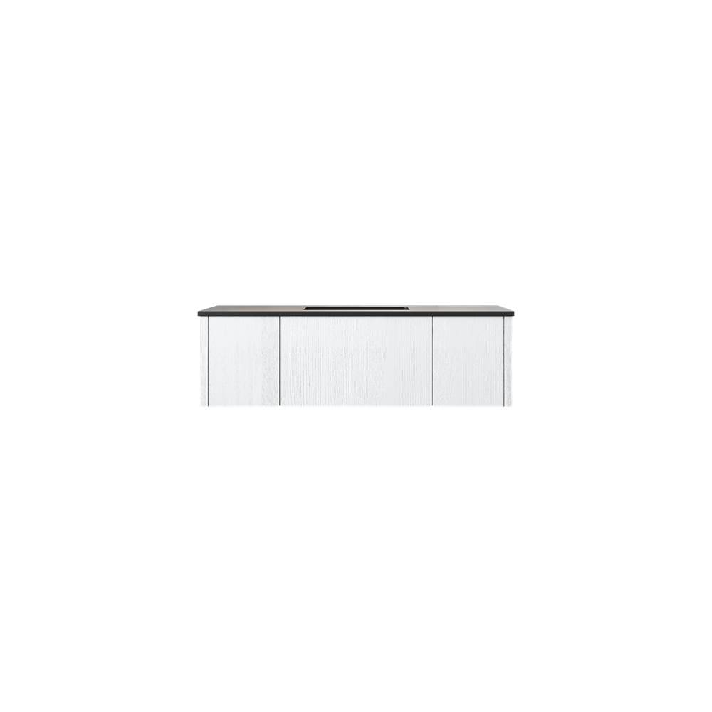 LAVIVA Legno 48'' Alabaster White Bathroom Vanity with Matte Black VIVA Stone Solid Surface Countertop