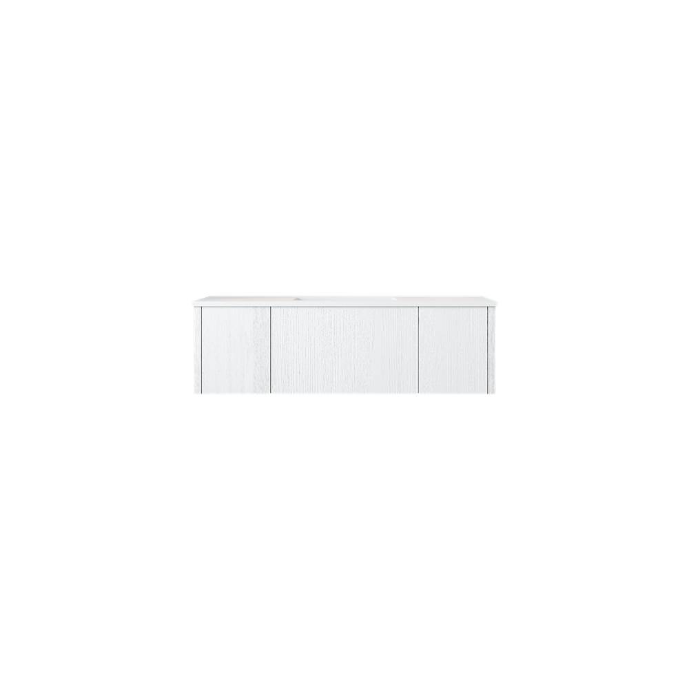 LAVIVA Legno 48'' Alabaster White Bathroom Vanity with Matte White VIVA Stone Solid Surface Countertop