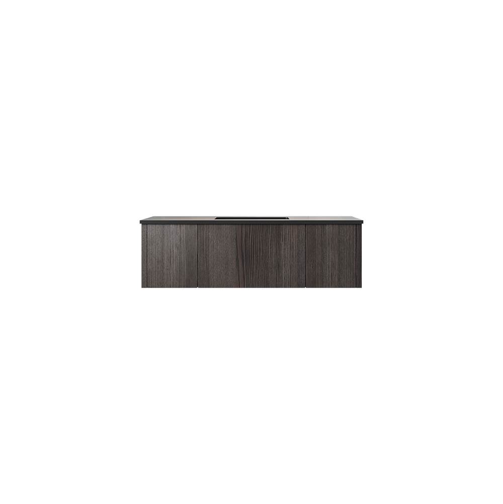 LAVIVA Legno 48'' Carbon Oak Bathroom Vanity with Matte Black VIVA Stone Solid Surface Countertop