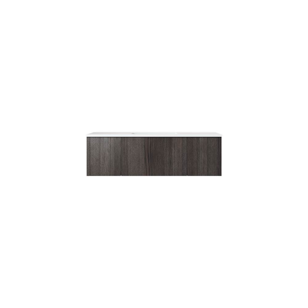 LAVIVA Legno 48'' Carbon Oak Bathroom Vanity with Matte White VIVA Stone Solid Surface Countertop