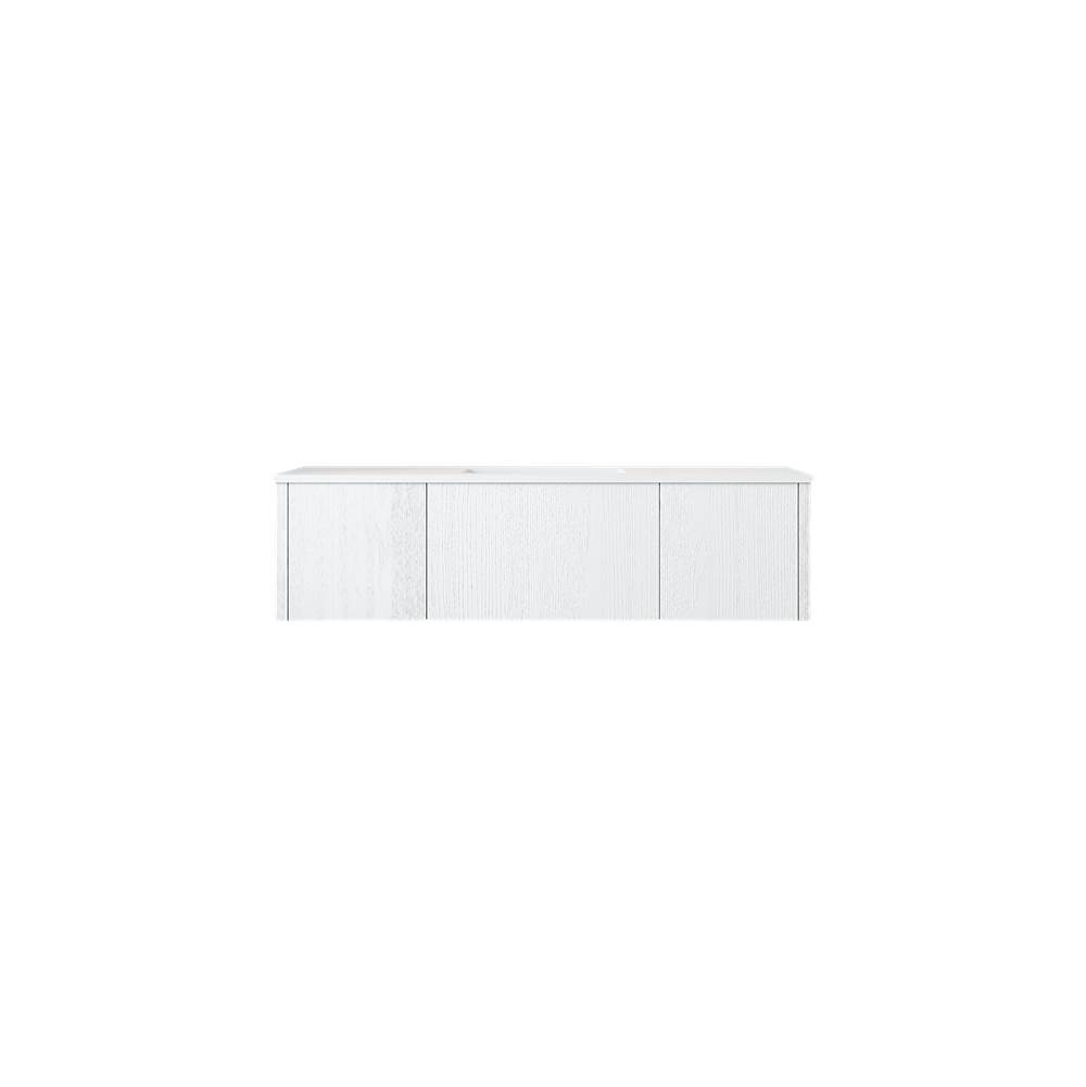 LAVIVA Legno 54'' Alabaster White Bathroom Vanity with Matte White VIVA Stone Solid Surface Countertop