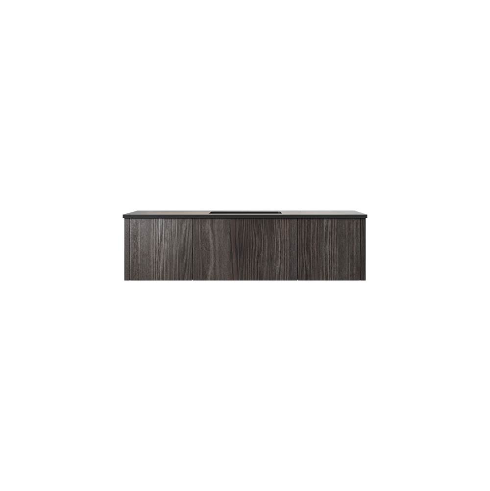 LAVIVA Legno 54'' Carbon Oak Bathroom Vanity with Matte Black VIVA Stone Solid Surface Countertop
