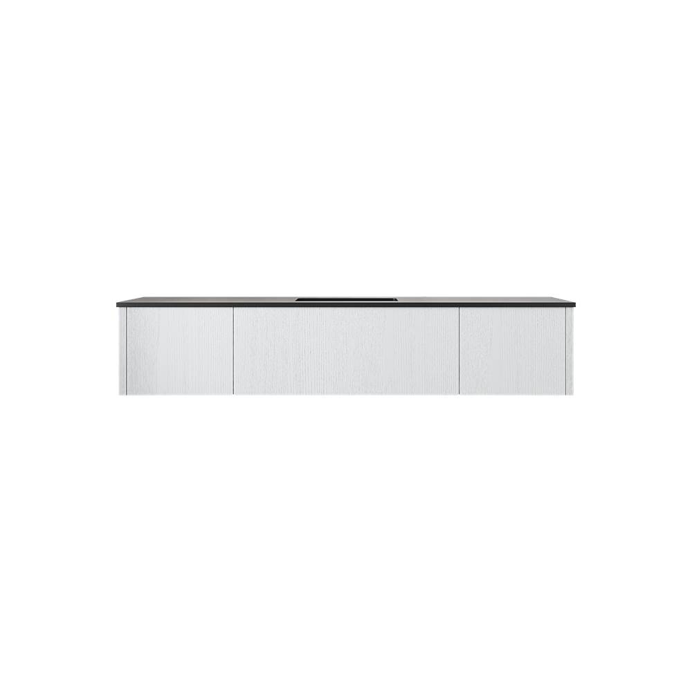 LAVIVA Legno 72'' Alabaster White Single Sink Bathroom Vanity with Matte Black VIVA Stone Solid Surface Countertop