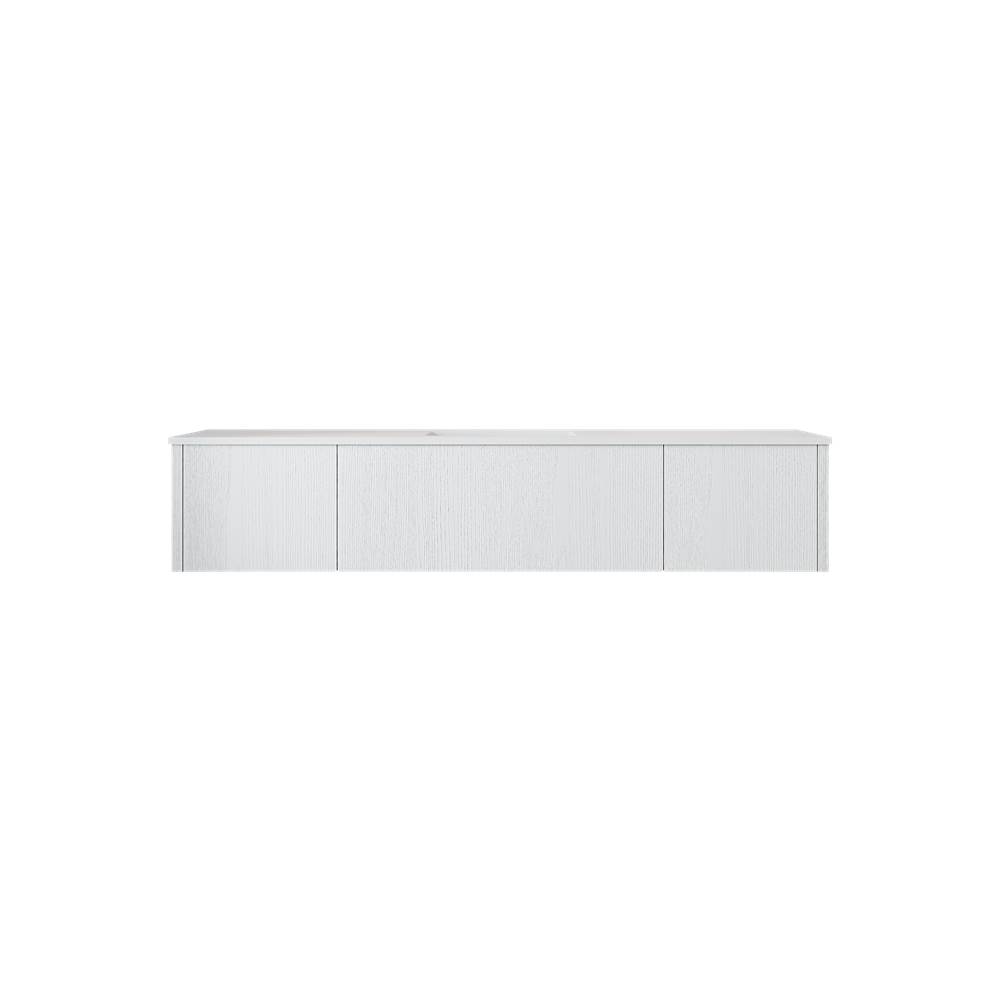 LAVIVA Legno 72'' Alabaster White Single Sink Bathroom Vanity with Matte White VIVA Stone Solid Surface Countertop